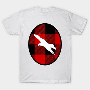 Eagle in Buffalo Plaid Oval T-Shirt